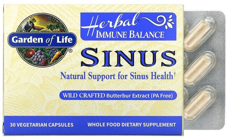 Акція на Garden of Life Herbal Immune Balance Sinus Травяной комплекс для поддержки иммунитета 30 вегетарианских капсул від Stylus