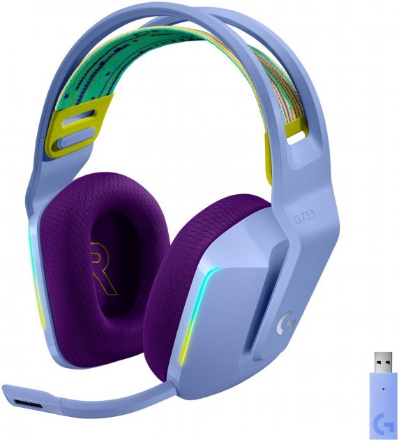 Акція на Logitech G733 Lightspeed Wireless Rgb Gaming Headset Lilac (981-000890) від Y.UA