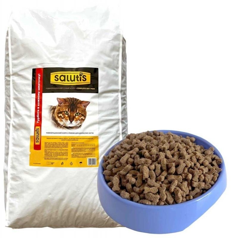 Акція на Сухой корм Salutis для взрослых котов с рыбой 12 кг (173?724) від Stylus