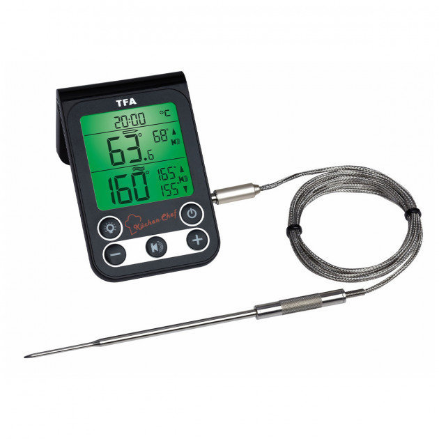 Акция на Термометр для духовки или гриля цифровой Tfa Küchen-Chef 64x20x99 мм (14151201) от Stylus