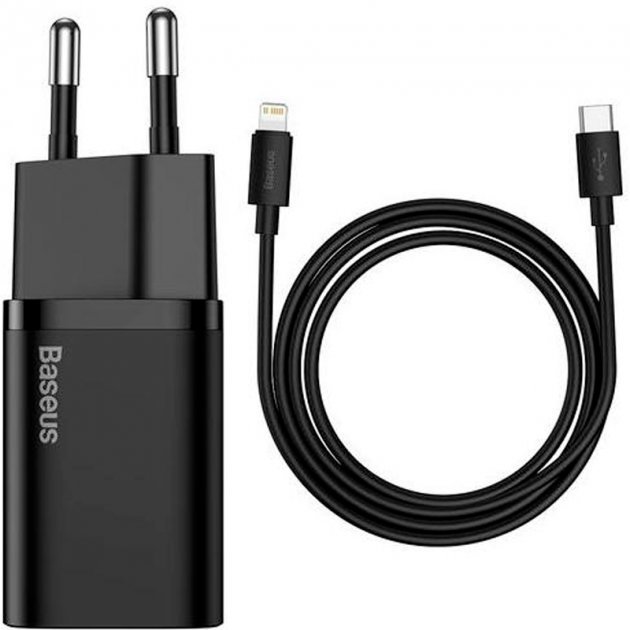 Акція на Baseus USB-C Wall Charger Super Si 20W Black with Cable USB-C to Lightning (TZCCSUP-B01) від Y.UA