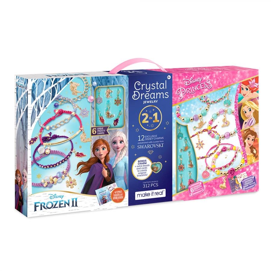 Акція на Мега-набор для создания шарм-браслетов Make it Real Disney Frozen 2 & Disney Princess с кристаллами Swarovski (MR4382) від Stylus