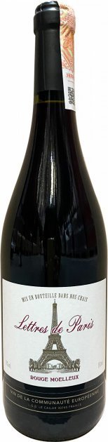 Акция на Вино Lettres de Paris Rouge Moelleux, красное полусладкое, 0.75 л 13% (ALU3760010296950) от Stylus