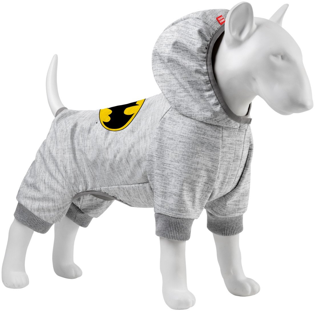 Акція на Комбинезон для собак Waudog Clothes, рисунок Бэтмен лого софтшелл, S30, B 50-55 см, С 35-39 см від Stylus