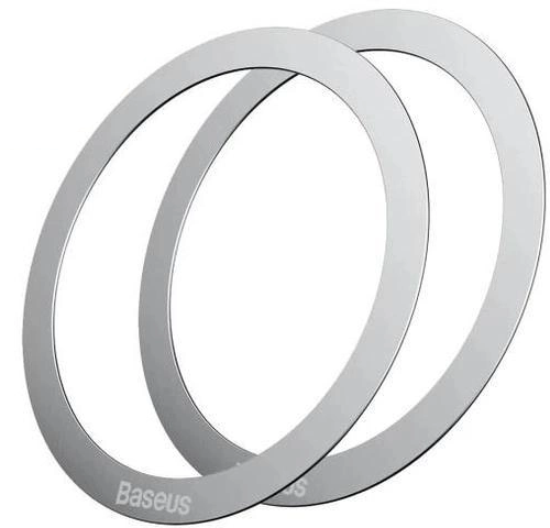 Акция на Пластина для MagSafe Baseus Halo Series Magnetic Metal Ring (2pcs) Silver (PCCH000012) от Y.UA