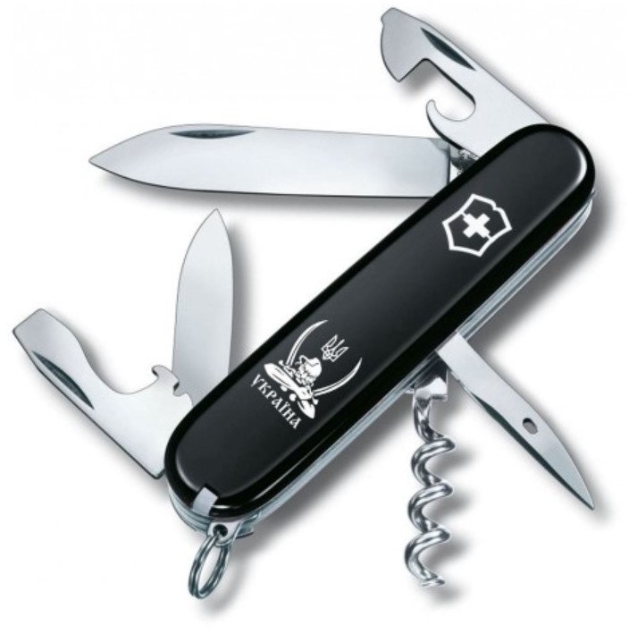 Акція на Victorinox Spartan Ukraine 91мм/12 функций /черный/Козак з саблями (1.3603.3_T1110u) від Stylus