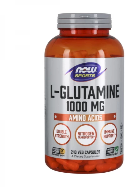 

Now Foods L-Glutamine 1000 mg Глютамин 240 веганских капсул
