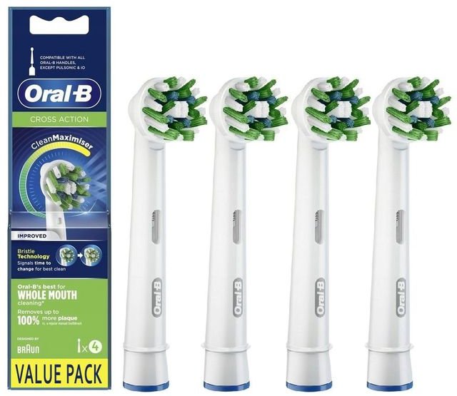 Акция на Насадка для зубної щітки Braun Oral-B Cross Action EB50RB CleanMaximiser (4) от Y.UA