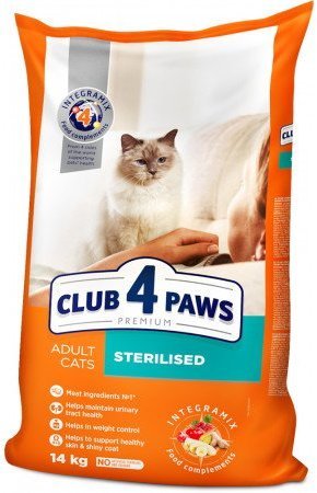 Акція на Сухий корм Club 4 Paws Premium for adult sterilised cats для дорослих стерилізованих кішок 14 кг (4820083909665) від Y.UA