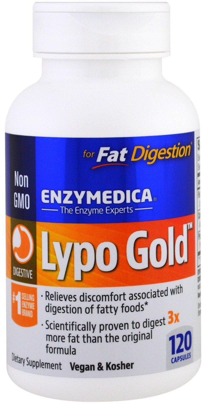Акція на Enzymedica Lypo Gold For Fat Digestion Ферменты для переваривания жиров 120 капсул від Stylus