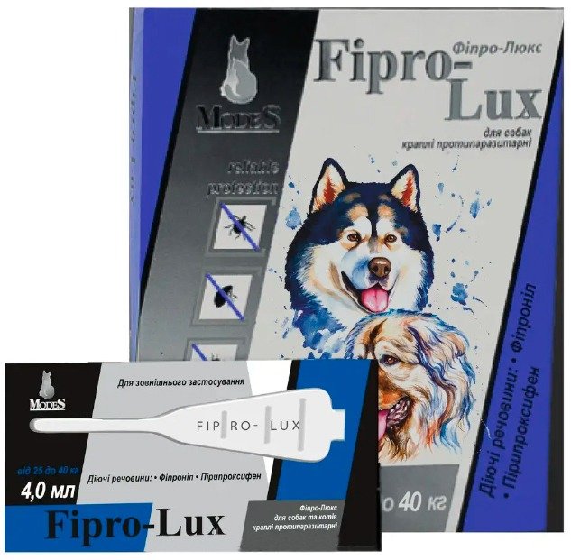 Акция на Капли Modes Фипро-Люкс противопаразитарные для собак 25-40 кг 4мл (ЗС000218) от Stylus