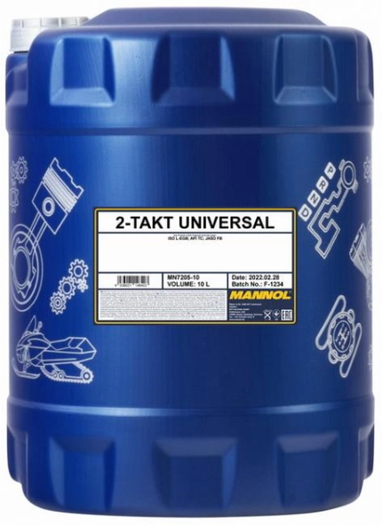 Акція на Моторне масло мінеральне Mannol 2-Takt Universal 10л (MN7205-10) від Y.UA