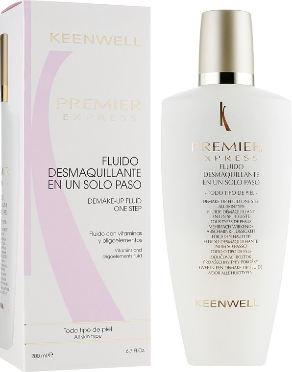 Акція на Keenwell Premier Demake-Up Fluid One Step Флюид для снятия макияжа для всех типов кожи 200 ml від Stylus