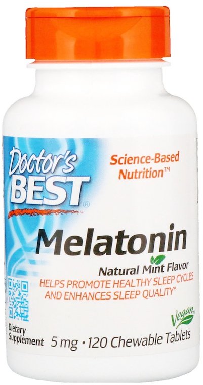 Doctor's Best, Melatonin, Natural Mint Flavor, 5 mg, 120 Chewable Tablets (DRB-00407)