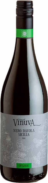 Акція на Вино Vinuva, Nero D'Avola DOC, Sicilia, Organic, красное сухое, 0.75 л (PRV8003625003601) від Stylus