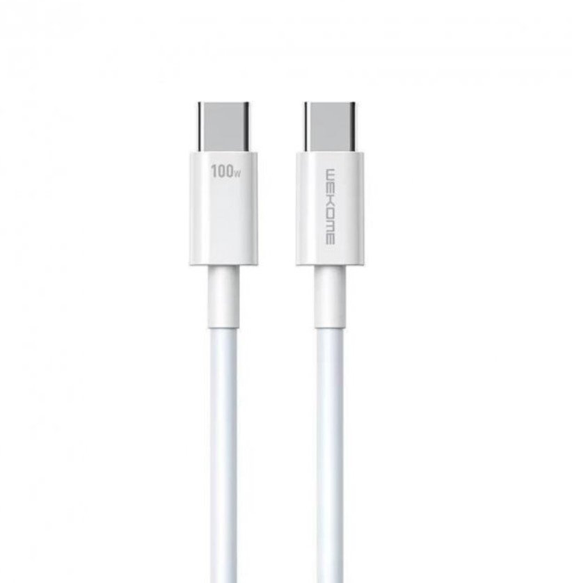 Акція на Wk Cable USB-C to USB-C Super Fast Charging Cable Pd 100W White (WDC-182) від Y.UA