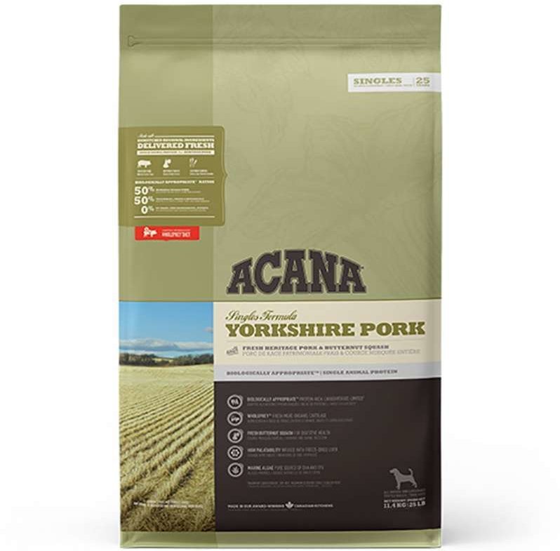 Акція на Сухой гипоаллергенный корм Acana Yorkshire Pork для собак всех пород с чувствительным пищеварением 11.4 кг (a57212) від Stylus