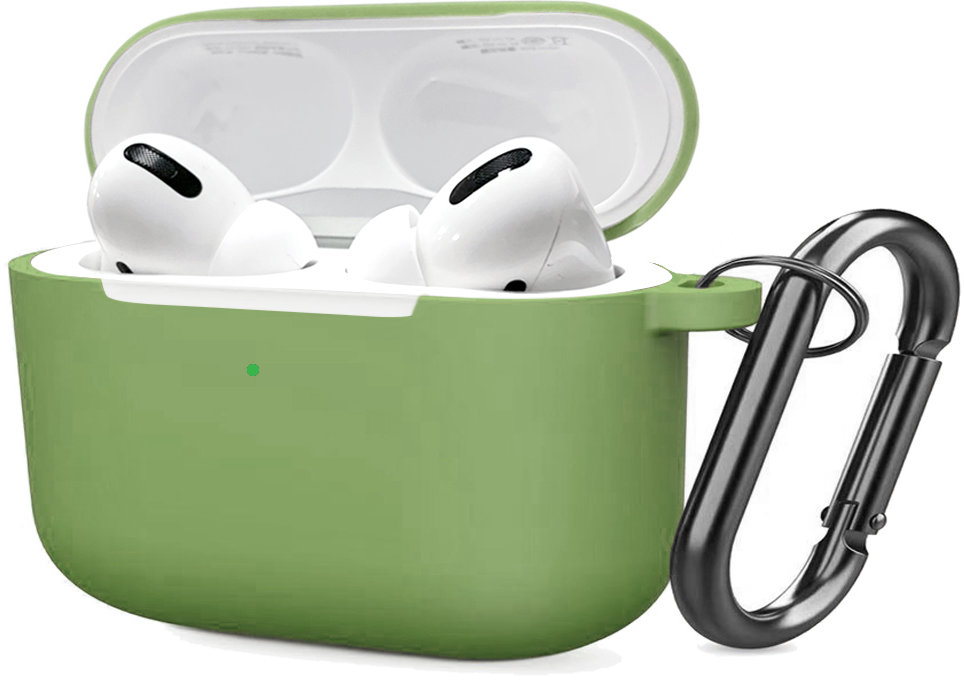 Акция на Чехол для наушников Tpu Case with Belt Matcha Green for Apple AirPods Pro от Stylus