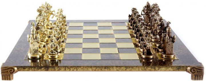 Акція на Шахматы Manopoulos, Мушкетеры, латунь, в деревянном футляре, коричневые, 44x44см, 8,4 кг (S12CBRO) від Stylus