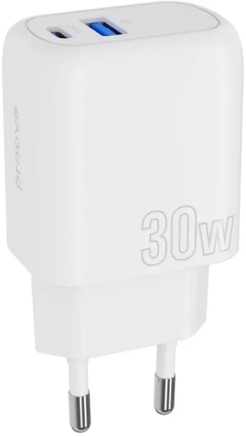 Акція на Proove Wall Charger USB-C+USB Silicone Power Plus 30W White від Y.UA