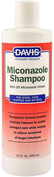 Акція на Шампунь з 2% нітратом миконазола Davis Miconazole Shampoo для собак і котів із захворюваннями шкіри 0.355 л від Y.UA