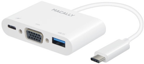 Акція на Macally Multiport AdapterUSB-C to VGA+USB 3.0+USB-C White (UCVGA) від Stylus