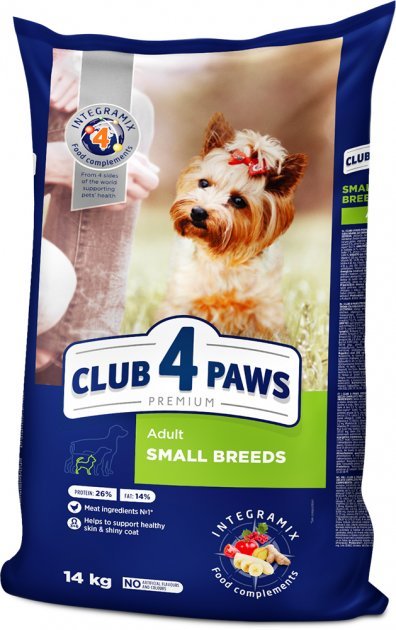 Акція на Сухий корм Club 4 Paws Premium Adult для собак малих порід 14 кг (4820083909542) від Y.UA