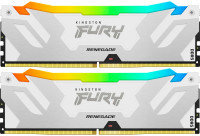 Акція на Kingston Fury 32 Gb (2x16GB) DDR5 7200 MHz Renegade Silver/White Rgb (KF572C38RWAK2-32) від Stylus