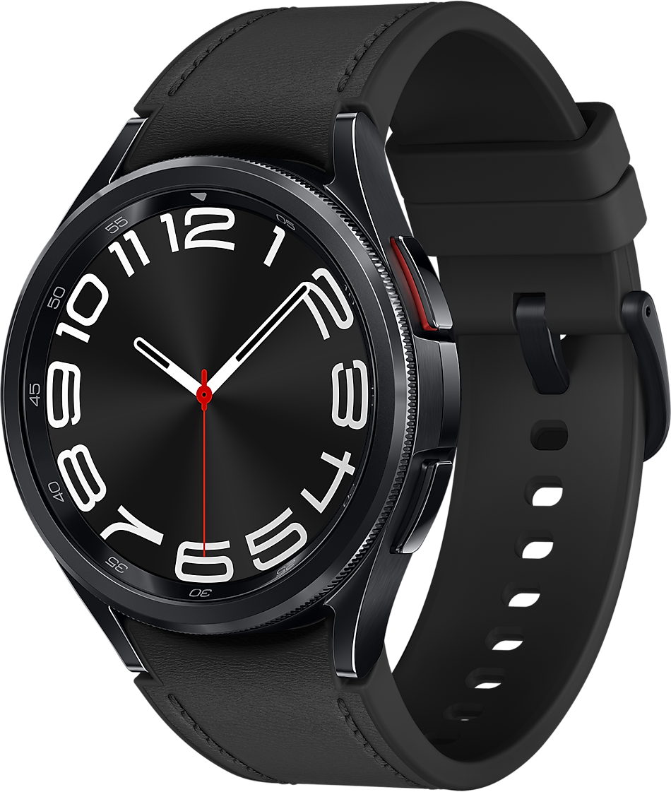Акція на Samsung Galaxy Watch 6 Classic 43mm Black with Hybrid Eco-Leather Black Band (SM-R950NZKA) від Stylus