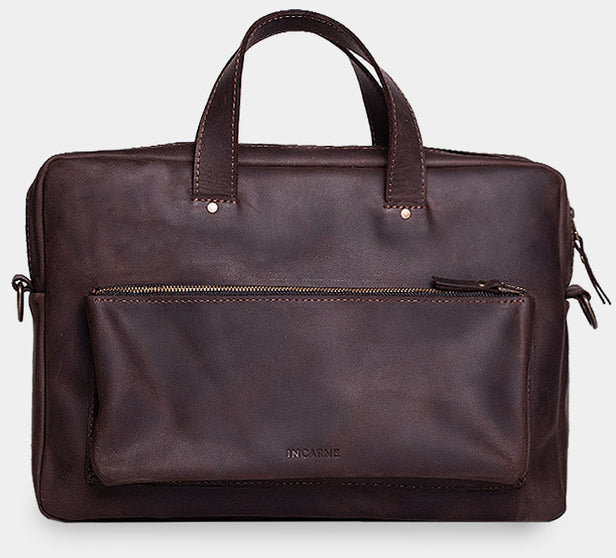 Акція на Incarne Handmade Leather Laptop bag Biz Brown for MacBook 13-14" від Y.UA