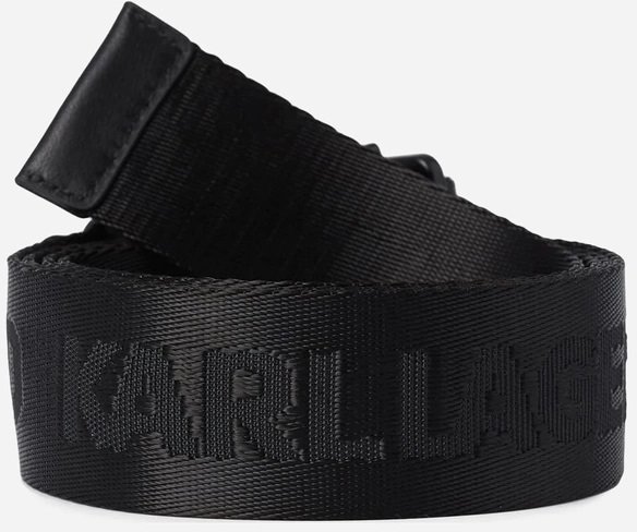 Акція на Жіночий ремінь Karl Lagerfeld Klxcd Webbing Belt чорний (226W3100-999) від Y.UA