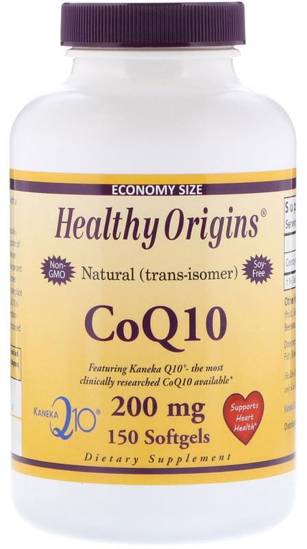 Акція на Healthy Origins CoQ10 Kaneka Q10 200 mg 150 Softgels Коэнзим Q10 від Stylus