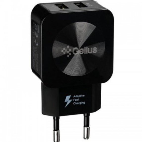 Акція на Gelius Wall Charger 2xUSB Ultra Prime GU-HC02 2.1A Black with Type-C Cable від Stylus