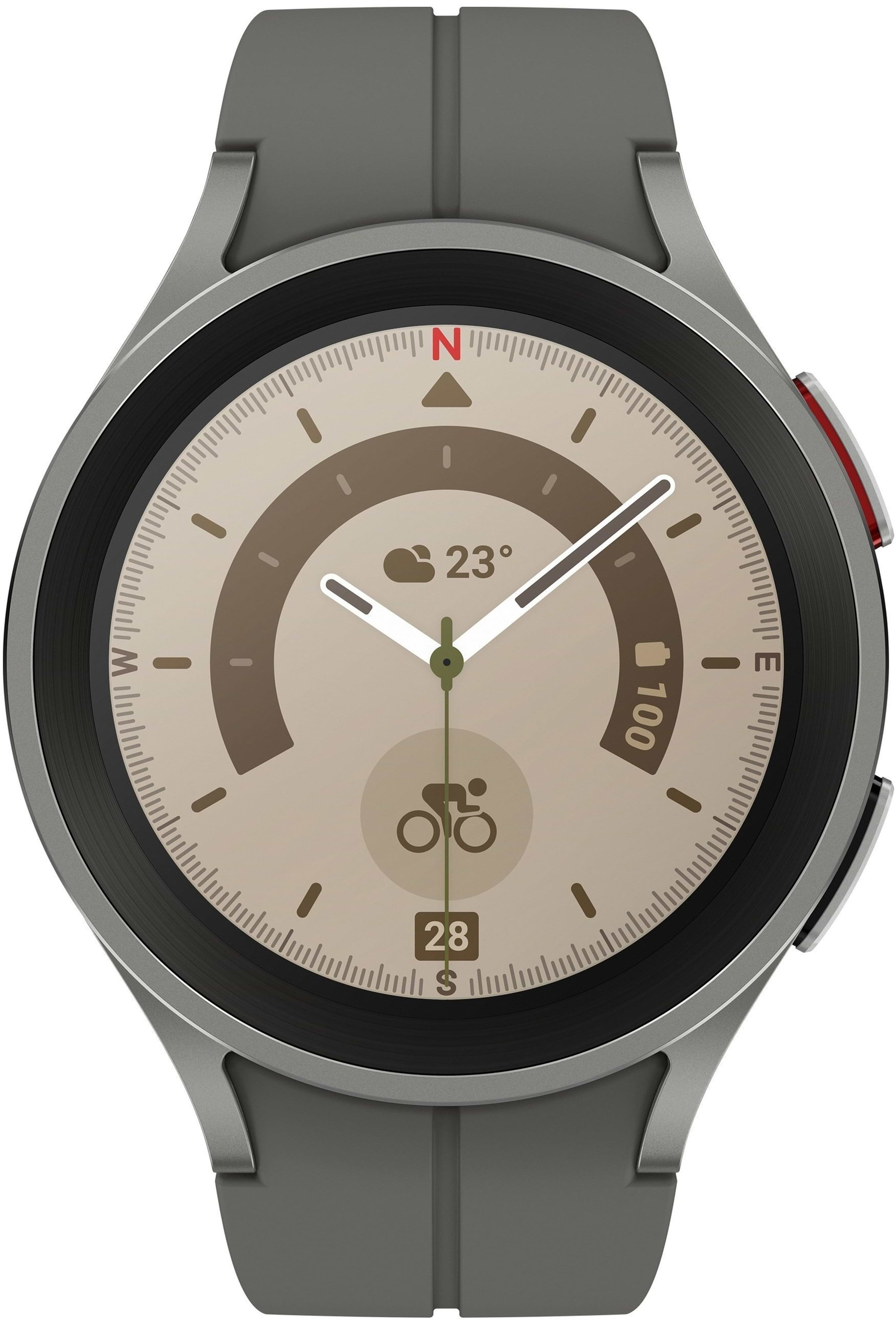 Акція на Samsung Galaxy Watch 5 Pro 45mm Lte Grey Titanium with Grey D-Buckle Sport Band (SM-R925NZTA) від Y.UA
