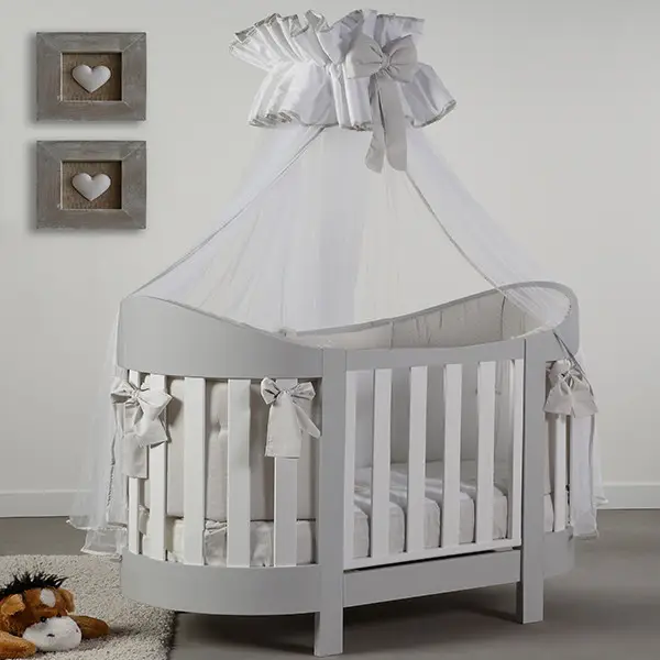 Акція на Кроватка детская Baby Italia Eva White /Grey 132х69 см бело-серая (EVA WHITE/GREY) від Stylus