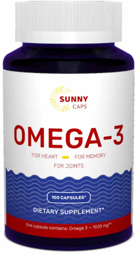 Акція на Sunny Caps Omega-3 Activ Powerfull 1000 mg Омега-3 100 гелевых капсул від Stylus