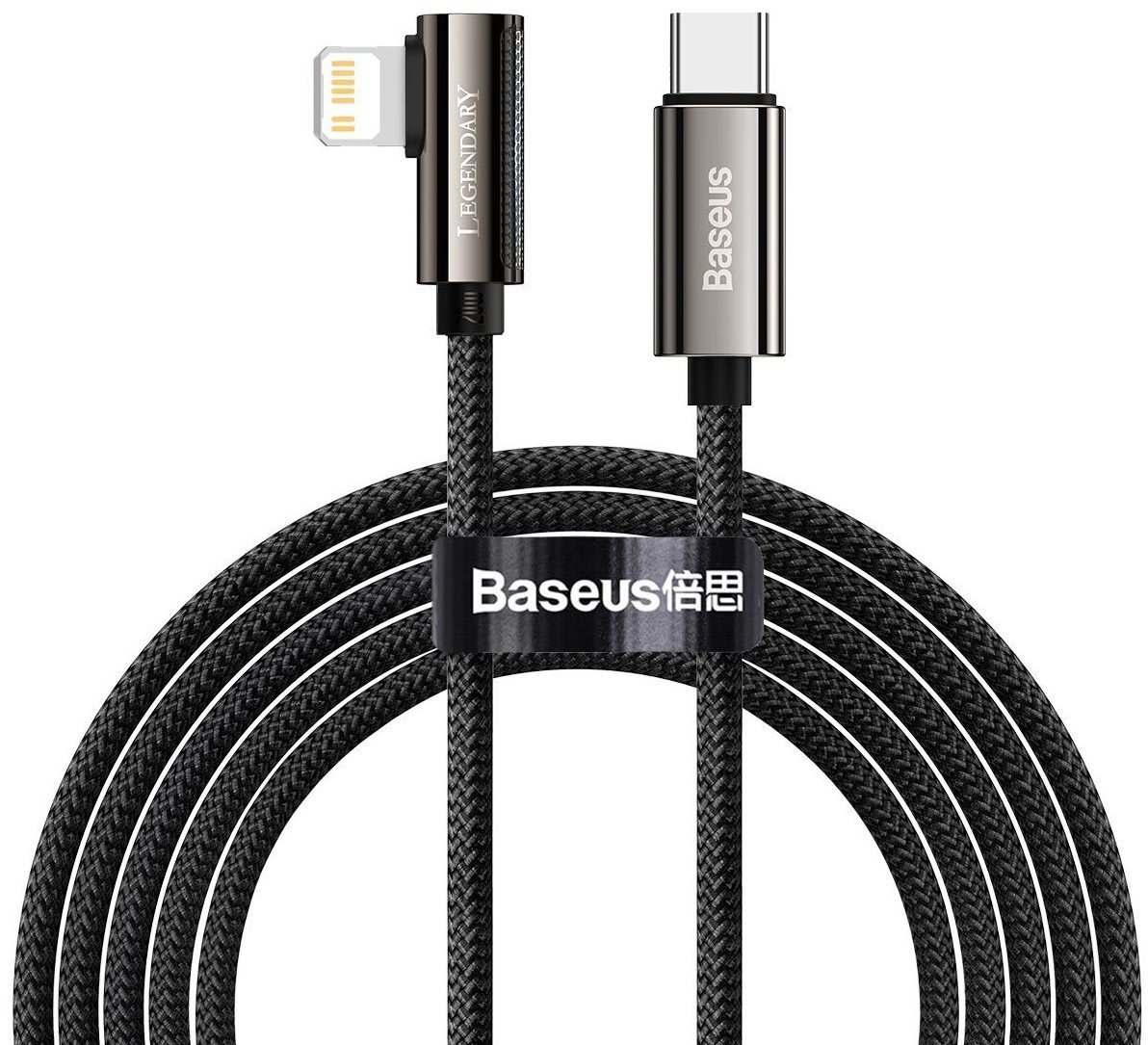 Акція на Baseus Cable USB-C to Lightning Legend Elbow 20W 2m Black (CATLCS-A01) від Stylus