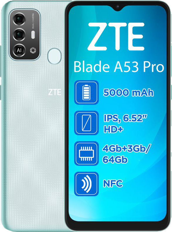Акція на Zte Blade A53 Pro 4/64Gb Green (UA UCRF) від Y.UA