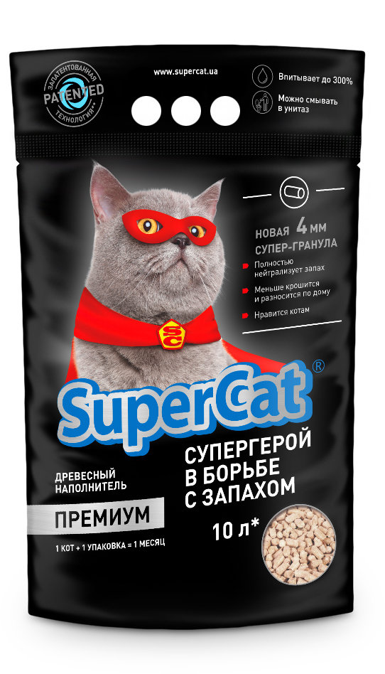 Акция на Наполнитель туалетов SuperCat Премиум для котов 3 кг (10 л) от Stylus