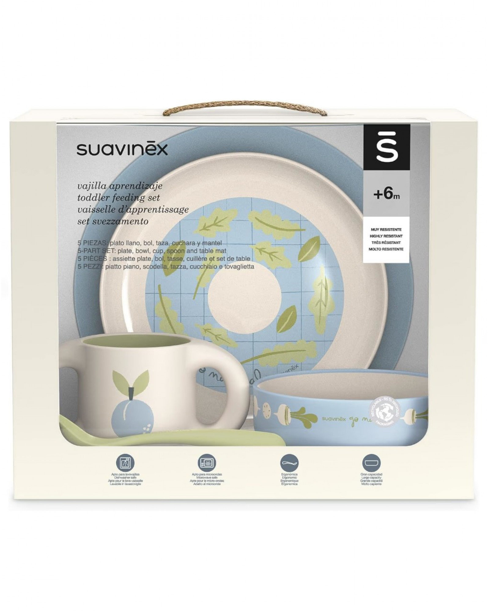 Акция на Набор посуды для кормления Suavinex, голубой (300830/1) от Stylus