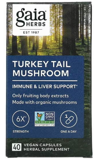 Акція на Gaia Herbs Turkey tail mushroom Разноцветный трутовик 40 веганских капсул від Stylus