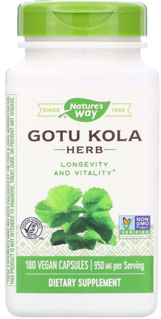 Акція на Nature's Way, Gotu Kola Herb, 475 mg, 180 Capsules (NWY-14008) від Stylus