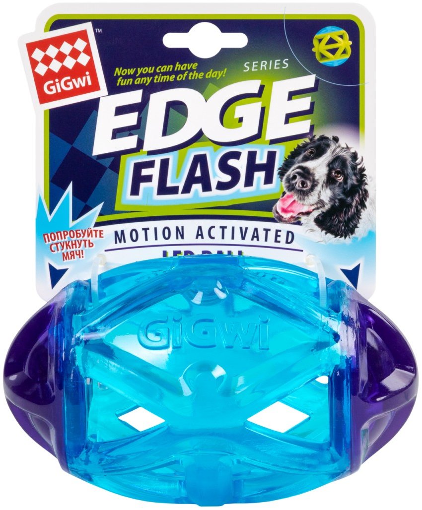 Акція на Игрушка для собак Регби мяч светящийся GiGwi Edge flash резина 15 см (2309) від Stylus