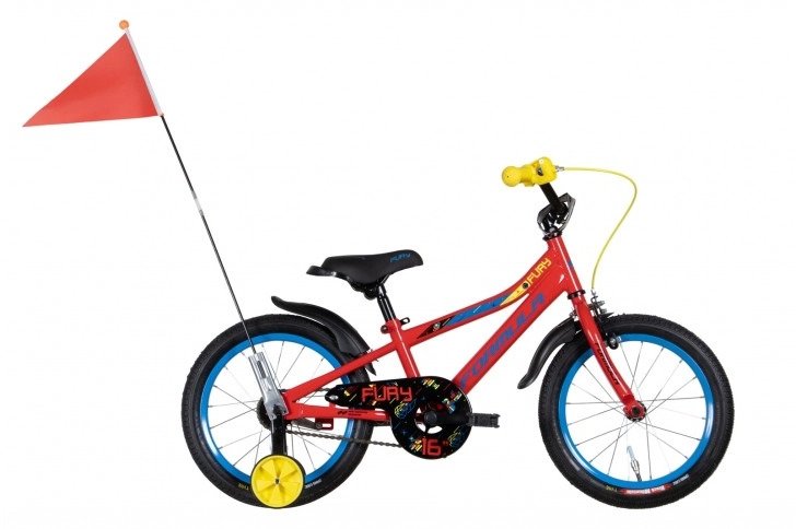Акція на Велосипед 16" Formula Fury 2022 Красный с желтым и синим (OPS-FRK-16-183) від Stylus