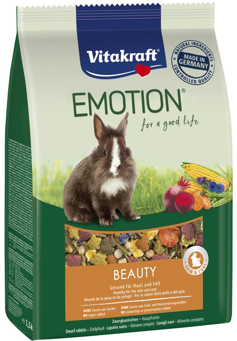 Акція на Корм Vitakraft Emotion Beauty Selection для кроликів для шкіри і шерсті 1.5 кг (4008239314567) від Y.UA
