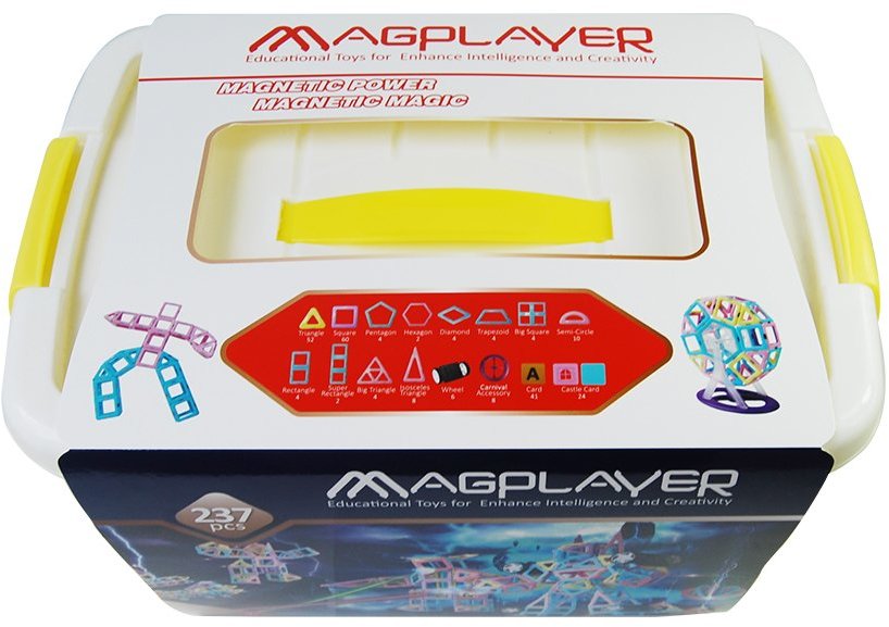 Акція на Конструктор Magplayer магнитный набор бокс 237 эл. (MPT2-237) від Stylus