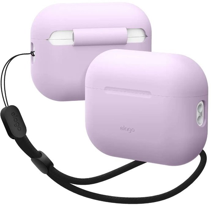 Акція на Чохол для навушників Elago Silicone Basic Case with Nylon Lanyard Lavender (EAPP2SC-BA+ROSTR-LV) для Apple AirPods Pro 2 від Y.UA