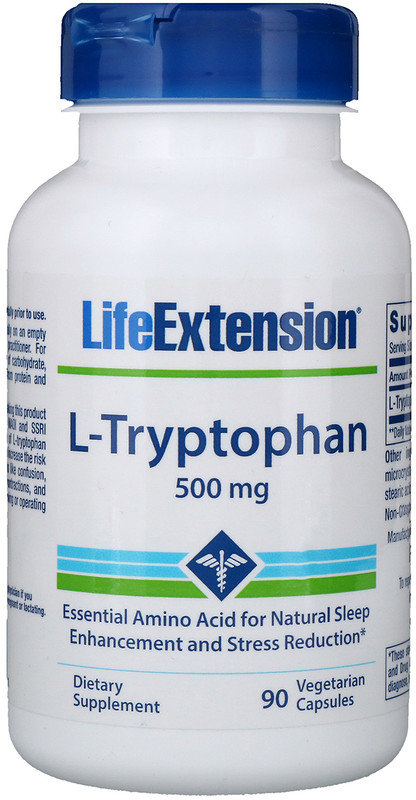 Акція на Life Extension L-Tryptophan, 500 mg, 90 Vegetarian Capsules (LEX-17229) від Stylus