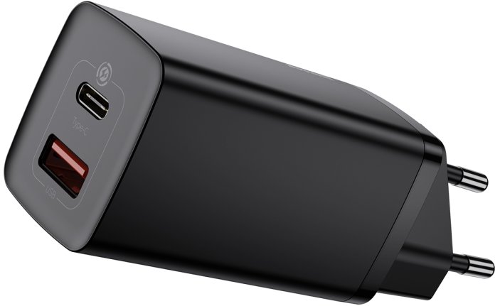 Акція на Baseus Wall Charger GaN2 Lite USB-C+USB 65W Black (CCGAN2L-B01) від Y.UA