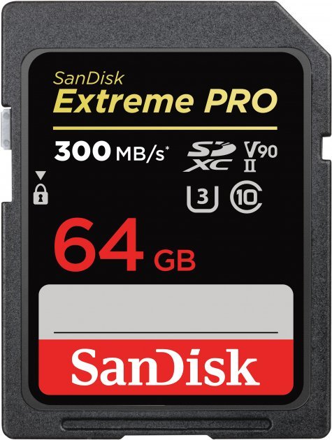 Акція на SanDisk 64GB Sdxc class 10 UHS-II U3 V90 Extreme Pro (SDSDXDK-064G-GN4IN) від Y.UA